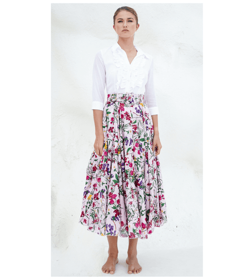 Aster Skirt Light Nude Midi Skirt